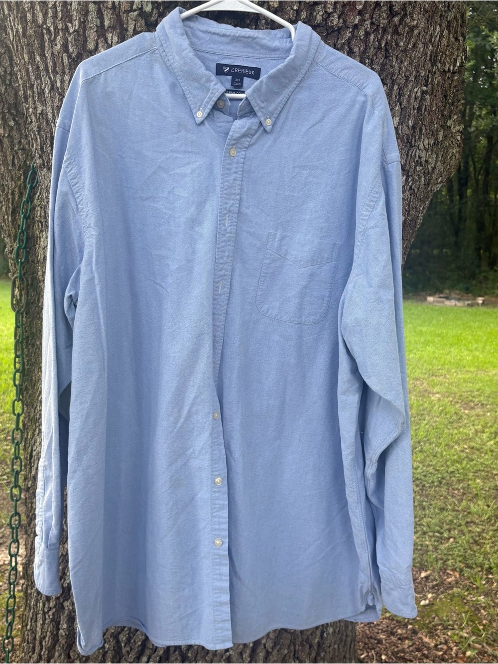 CREMIEUX BIG TALL 3XT LIGHT BLUE BUTTON DOWN LONG SLEEVE SHIRT POCKET